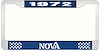 1972 Nova License Plate Frame Style 2 Blue - image 1