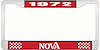 1972 Nova License Plate Frame Style 2 Red - image 1