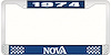 1974 Nova License Plate Frame Style 2 Blue - image 1
