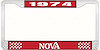 1974 Nova License Plate Frame Style 2 Red - image 1