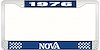 1976 Nova License Plate Frame Style 2 Blue - image 1