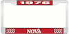 1976 Nova License Plate Frame Style 2 Red - image 1