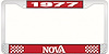 1977 Nova License Plate Frame Style 2 Red - image 1
