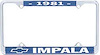 1981 Impala License Plate Frame - image 1