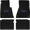 LM2513MBL 1962-67 Chevy II/Nova Neutral Floor Mat Set w/ Medium Blue Embroidered Bow Tie Logo - image 1