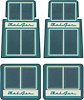 M55104 1955-57 Chevrolet Bel Air; Carpet Floor Mat Set; 4 Piece; Dark Turquoise / Turquoise / Ivory - image 1