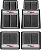 M55111 Floor Mat Set 1955-57 Chevy Bel Air, 150, 210; With "Chevrolet" Crest; Front And Rear; Black/Gray; 4-Piece Set - image 1