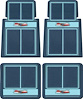 M55113 Custom Floor Mat Set 1955-57 Chevy with "Chevrolet" Crest [Dk Blue/Blue/Light Blue] - image 1