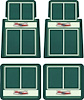 M55115 1955-57 Chevy; Custom Floor Mat Set; with in.Chevrolet in. Crest; 4 Piece; Dk Green / Green / Ivory - image 1