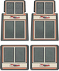 M55117 1955-57 Chevy; Custom Floor Mat Set; with in.Chevrolet in. Crest; 4 Piece; Gray / Coral / Beige - image 1