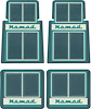 M55124 1955-57 Chevy Nomad; Custom Carpet Floor Mats; Dark Turquoise/Turquoise/Ivory; 4 Piece Set - image 1