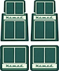 M55125 1955-57 Chevy Nomad; Custom Carpet Floor Mats; Dark Green / Green / Ivory; 4 Piece Set - image 1