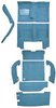 MA507509 Loop Carpet Set 1964-66 Barracuda; 4 Speed; Complete; 9-Piece Set; Medium Blue - image 2
