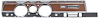 MA577 1970 Duster/Dart Rallye Dash Instrument Bezel Set; without AC; Woodgrain & Black - image 1