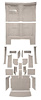 MB944519 Complete 20-Piece Sandalwood Loop Carpet Set 1967 Dodge Charger With Auto Trans - image 1