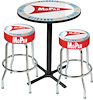 MD67502 Pub Table & Stool Set Mopar Logo; Black Base Table With 2 Chrome Stools (3-Piece); Style 2 - image 1