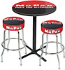 MD67503 Pub Table & Stool Set Mopar Black/Red Logo; Black Base With 2 Chrome Stools (3-Piece); Style 3 - image 1