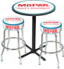MD67505 Pub Table & Stool Set Mopar Logo; Black Base Table With 2 Chrome Stools (3-Pc); Style 5 - image 1