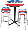 MD67507 Pub Table & Stool Set Mopar Logo; Black Base Table With 2 Chrome Stools (3-Pc); Style 7 - image 1