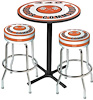 MD67509 Table & Stool Set; Mopar 440 Super Commando Logo; Black Based Table With Chrome Stools (3-Pc) - image 1