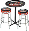 MD67513 Table & Stool Set; Mopar 426 Hemi Logo; Black Based Table With Chrome Stools (3-Pc); Style 13 - image 1