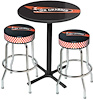 MD67514 Table & Stool Set; Mopar Air Grabber Logo; Black Based Table With Chrome Stools (3-Pc); Style 14 - image 1