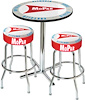 1959-63 Mopar Logo Pub Table / Stool Set - Chrome Based Table W/O Foot Rest / Chrome Stools 3-Pc - image 1