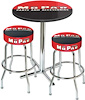 1948-53 Mopar Black/Red Logo Table / Stool Set - Chrome Based Table W/O Foot Rest / 2 Chrome Stools - image 1