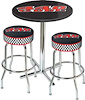 Table / Stool Set - Mopar 440 6-Bbl Logo - Chrome Based Table W/O Foot Rest / 2 Chrome Stools - image 1