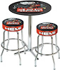 Table / Stool Set - Mopar 426 Hemi Logo - Chrome Based Table W/O Foot Rest / 2 Chrome Stools - image 1