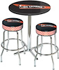 Table / Stool Set - Mopar Air Grabber Logo - Chrome Based Table W/O Foot Rest / 2 Chrome Stools - image 1