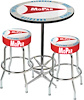 1959-63 Mopar Logo Pub Table / Stool Set - Chrome Based Table W/Footrest / 2 Chrome Stools - image 1