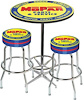 MD67704 Table & Stool Set 1948-53 Mopar Blue/Yellow Logo; Chrome Based Table W/Foot Rest & 2 Chrome Stools - image 1