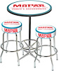 MD67705 Table & Stool Set Mopar Logo; Chrome Based Table With Foot Rest & 2 Chrome Stools; Style 5 - image 1