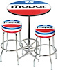 MD67707 Pub Table & Stool Set Mopar Logo; Chrome Based Table With Foot Rest & 2 Chrome Stools; Style 7 - image 1