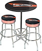 MD67714 Table & Stool Set; Mopar Air Grabber Logo; Chrome Based Table With Foot Rest & 2 Chrome Stools - image 1