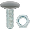 MN1709 7/16"-14 X 1-3/8", Zinc Plated Bumper Bolt w/ Nut, 7/8" Flat Stainless Capped Head - image 1