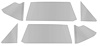 NR802Y Door Hardtop Side Glass Set 1962-65 Chevy II/Nova 2 (6 Piece); Smoke Gray Tinted - image 1