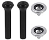 R2570 1970-72 GM; Door Lock Knob Kit; Plastic; Black Knobs; With Narrow Ferrules - image 1