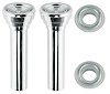 R2583 Door Lock Knob Kit for 1961-1964 Buick, Chevrolet, Oldsmobile, Pontiac Full Size [Plastic, Chrome Knobs, Clear Ferrules] - image 1
