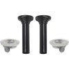R2586 1967 GM Full Size; Door Lock Knob Kit; Plastic; Black Knobs; With Clear Ferrules - image 2