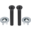 R2590 1973-88 GM, Door Lock Knob Kit, Plastic, Smooth Black Knobs, With Wide Ferrules - image 1