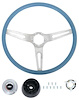 R301172 1969-72 GM; Comfort Grip Cushioned Steering Wheel Kit; 3-Spoke; Silver Spokes; Blue Grip - image 1