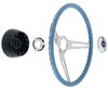 R301172 1969-72 GM; Comfort Grip Cushioned Steering Wheel Kit; 3-Spoke; Silver Spokes; Blue Grip - image 3