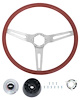 R301173 1969-72 GM; Comfort Grip Cushioned Steering Wheel Kit; 3-Spoke; Silver Spokes; Red Grip - image 1