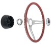 R301173 1969-72 GM; Comfort Grip Cushioned Steering Wheel Kit; 3-Spoke; Silver Spokes; Red Grip - image 3