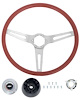 R301183 1973-91 Chevrolet, GMC; Comfort Grip Cushioned Steering Wheel Kit; 3-Spoke; Silver Spokes; Red Grip - image 1