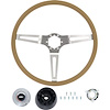 R301184 1973-91 Chevrolet GMC; Comfort Grip Cushioned Steering Wheel Kit; 3-Spoke; Silver Spokes; Saddle - image 1