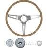 R301184 1973-91 Chevrolet GMC; Comfort Grip Cushioned Steering Wheel Kit; 3-Spoke; Silver Spokes; Saddle - image 2