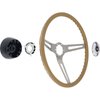 R301184 1973-91 Chevrolet GMC; Comfort Grip Cushioned Steering Wheel Kit; 3-Spoke; Silver Spokes; Saddle - image 3